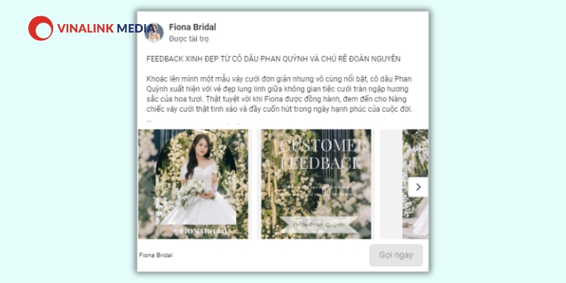 Mẫu content chạy quảng cáo Facebook feedback